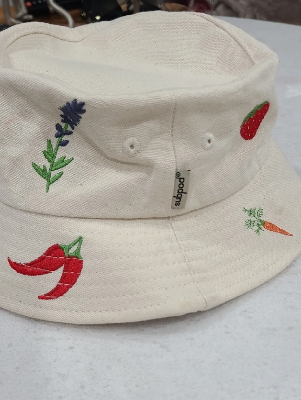GROW Your Own Cream Embroidered Bucket Hat
